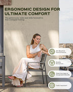 Outdoor Dining Set, Patio Table and Chairs of 4, Aluminum Outdoor Furniture Set with Umbrella Hole, HDPS Patio Dining Table Set for 4 (Gray)
