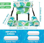 WERNNSAI Inflatable Pool Chair Float for Adults - 2 Pack Fabric Hammock Adjustable Floating Lounge Chairs for Swimming, Beach, Lake