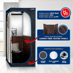 TopMaster Foldable Sauna Infrared, Portable Sauna for Home, Sauna Tent Sauna Box, Indoor Portable Sauna, Zip Up Sauna Room with 1300W Power, Max 140°F Sauna, Black