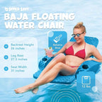 TRC Recreation Folding Baja Chair Foam Swimming Pool Float, Portable Super Soft Floating Lounger with 2 Cup Holders for Beach Essentials, Pink