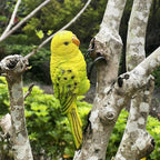 Realistic Parrot Sculpture Resin Hanging Parrots Garden Statues Lifelike Bird Figurines Landscape Ornament Patio Yard Lawn Figurine Tree Decor, Outdoor Garden Wall Statues (GreenYellow)