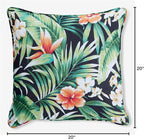 BrylaneHome 20" Square Throw Pillow - Patio & Outdoor - Water, Stain & Fade Resistant - Cypress Midnight