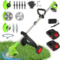 ALSO GO Cordless Weed Wacker, Electric Grass Trimmer with 2pcs 21V Batteries, 3 in 1 Stringless Trimmer, Battery Powered Lawn Edger with Wheels, Lightweight Brush Cutter for Garden Yard Lawn