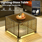 ovios 7 Pieces Patio Furniture Set with 42" Fire Pit Table, Outdoor Sofa Couch with Solar Lights Table Comfy Cushions, Modern Deep Seat Wicker Rattan Conversation Set, Orange Red