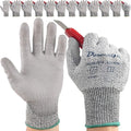 Dowellife Level 5 Cut Resistant Work Gloves for Men & Women, PU Coated Breathable Gardening Gloves, Thin Flexible Firm Grip