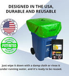 Trash Can Smell Eliminator Cover Odor Eliminating Bag with Optional Straps Lemon Scented Durable Chemical Free 32 Gallon 2 Pack