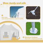 20x15 FT Heavy Duty Party Tent, White Outdoor Canopy with 7 Windows & 1 Door, Waterproof UV Protection Wedding Event Tent for Parties, Picnics, and Commercial Use