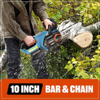 SENIX 20V 10" Electric Chainsaw, Cordless Battery Powered Chainsaw, Brushless Chain Saw, Garden Tool for Trees, Pruning, Branch Cutting, Yard, Gift for Men Dad Husband Fathers, Tool Only, CSX2-M-0