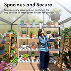 6×4FT Small Greenhouse, Walk in Green Houses for Outside and Garden Planting, Enhanced Aluminum Mini Greenhouse with Electronic Thermometers, Withstands Bad Weather to Protect Vegetable or Plants
