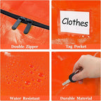 4 Pcs 24 Gallon Large Moving Bags with Zipper and Handles Foldable Storage Duffle Bags Heavy Duty Extra Large Totes for College Dorm Travel Clothes Blankets Bedding Moving (Orange)