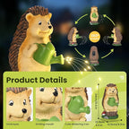 GIGALUMI Solar Garden Decor Watering Hedgehog Statues, Outdoor Decor for Yard Art Lawn Ornaments Porch Patio Balcony Home House. Birthday Gifts for Women Mom Grandma