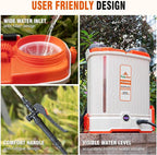 5.3 Gallon Battery Powered Backpack Sprayer, 2 * 20V Large Capacity Battery & 45-90PSI Adjustable Pressure, Electric Backpack Garden Sprayer with 6 Spray Nozzles for Lawn, Garden, Yard