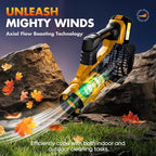 Leaf Blower Cordless - 2025 Update 150000RPM & 3 Speed Levels Electric Leaf Blower with 2 x 4.0Ah Battery and Charger, Extension Tube Blower for Lawn Care, Yard, Garage, Blowing Leaves, Dust or Snow