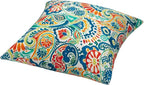 Magpie Fabrics Patio Pillow with Insert 18"x18", Set of 2, Fade-Resistant Outdoor Indoor Cushion Decorative Throw Pillow Decoration for Couch Garden Furniture - Paisley Multi