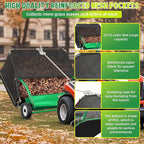 48" Lawn Sweeper Tow Behind - Pull Behind Grass Catcher with 25.16 cu. ft Large Hopper, Heavy Duty Leaf & Grass Collector, Adjustable Brush Height Lever and Dumping Rope, Lawn and Yard Cleanup Tool