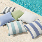 Decorative Outdoor Water Repellent Throw Pillows with Inserts, Set of 4, 18" x18" Pillows for Patio, Backyard, Bed, Couch, and Patio Furniture, Seaweed Green