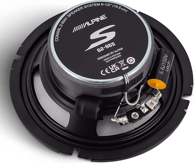 Alpine 2X S2-S65, S Series 6.5" 2-Way Hi-Res Full Range Speakers - Pair