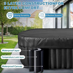 NAIZEA Inflatable Hot Tub - Outdoor Hot Tubs 2 Person, Portable Blow Up Spa Square Portable Hot Tub, 90 Soothing Bubble Air Jets, Cover, 2 Filter, 145 Gallon,75x47x25 in