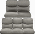 Pop 22x25/22x24 Outdoor Cushions for Patio 5 Piece Set - Set of 5 Water-Resistant Replacement Cushion for Wicker Rattan Rocking Swivel Chairs Loveseat Couch Sectional Sofa - Grey/Smile