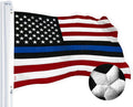 G128 Blue Lives Matter Flag | 2.5x4 Ft | StormFlyer Series Embroidered 220GSM Spun Polyester | Duty and Honor Flag, Embroidered Design, Indoor/Outdoor, Brass Grommets, Heavy Duty, All Weather