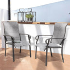 NUU GARDEN Patio Dining Chairs Set of 4, All Weather Textilene Patio Chairs,Powder-Coated Metal Frame Outdoor Patio Bistro Dining Chairs for Lawn Garden Backyard, Light Gray