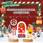 20 Pcs Christmas Girl Fairy Doors Decorations Enchanted Doors Tiny Outdoor Xmas Decor Miniature Magical Door for Fairies Special Entry Tiny Miniature for Xmas Accessories Fairy Tale