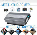 2000W Pure Sine Wave Power Inverter 12V DC to 120V AC with LCD Display Remote GFCI Outlets FCC Approved Compatible with Lithium Battery Starlink for Solar Off-Grid Home Car RV Truck LEESKY