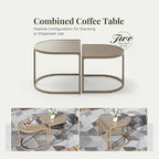 5-Piece Outdoor Patio Conversation Furniture Set, Sectional Outdoor Furniture with Washable Thick Cushions, Steel Modern Conversation Set with Nesting Coffee Table for Porch, Balcony - Beige