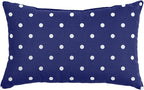 BrylaneHome Lumbar Pillow - 20" L x 13" W - Patio & Outdoor - Water, Stain & Fade Resistant - Evening Blue Dot