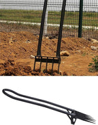 Heavy Duty Garden Broadfork - 46" Steel Long Dual Handle Pitch Fork (Ergonomic Grip for Labor-Saving), 5 Tempered Diamond Tines for Soil Loosening, Weeding, Composting, Aeration & Transplanting