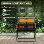 Compost Bin Outdoor 45 Gallon, BPA-Free Dual Chamber Rotating Composter for Kitchen Waste, Heavy-Duty Fast Compost Tumbler Great Sustainable Gift for Winter Garden Yard & Spring Ready Soil