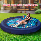 JAMBO Huge Round 76 x 76 Tanning Pool Lounger, Pool Float, Inflatable Sun Tanning Pool Float, Tanning Chair, Pool Floats Adult, Water Lounge Raft Pool Lounger Adults, Tanning Raft Sunchill Tanning Bed