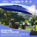 Hotime 10ft Patio Cantilever Umbrella Deck Offset Double Roof Umbrellas,sombrillas de patio Large Rectangular tilt umbrella with 360°Rotation&Heavy-Duty Aluminum Frame,for Poolside Garden,Dark Blue