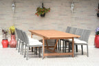Amazonia Jefferson 9-Piece Patio Extendable Dining Table Set | Light Grey Wicker Chairs with Cushion | Ideal for Outdoors and Indoors