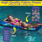JAMBO Pool Floats, Large Fabric Pool Float, Comfortable Oversized Pool Floats for Adults, Heavy Duty Pool Air Mattress, Inflatable Lounge Raft, Tanning Pool Lounger, Tanning Chair, Pool Toys
