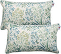 Pack of 2 Patio Lumbar Pillows, 12"x20" Fade Resistant Outdoor Waterproof Lumbar Pillow with Inners, Decorative Garden Lumbar Cushions for Home Patio Terrace Sofa Use