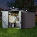 10x8 FT Outdoor Storage Shed,Metal Tool Sheds,Waterproof Outside Storage Shed,Large Storage Building with Lockable Door