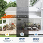 MEISSALIVVE Wall Mounted Lean to Metal Awnings - 12' x 20' White Sloped Roof Gazebo Pergola for Backyard Deck Patio, White