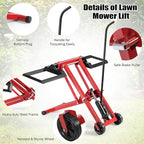 Goplus Lawn Mower Lift, 500LBS Zero Turn Mower Lift with Hydraulic Jack, Mower Lift Jack for Riding Tractors