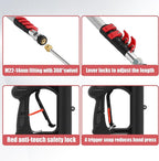 PWACCS 24 FT Telescoping Pressure Washer Wand, Telescopic Spray Wand with Power Washer Extension Wands, Gutter Cleaner Attachment Kit with 7 Nozzle Tips, 2 Adapters, Pivoting Coupler and Support Belt