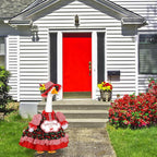 Lolita Goose Outfit Set for 23'' H Plastic Porch Cement Statue Cute Lolita Skirt Fall Spring Summer Goose Costume for Indoor Outdoor Yard Lawn Patio Art Decor(Cherry)