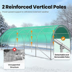 KING BIRD Premium 25x10x6.6FT Greenhouse for Outdoors, Large Walk-in Upgraded Galvanized Metal Frame, Mesh Door Screen Window Improved Zipper Tunnel Hoop for Garden Plant Winter, 2 Stiffeners, White
