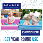 Pink Inflatable Swimming Pool (82.6'' x 59'' x 23.6'') Built-in Air Pump Inflatable Kiddie Pool, Family Pools for Kids and Adults - Self Inflating Backyard Blow Up Pool for Toddlers & Babies (Medium)