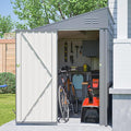 4×8 FT Outdoor Metal Storage Shed,Heavy-Duty Lean to Storage Shed with Lockable Door and Reinforced Beams,All Weather Waterproof Storage House W/2 Air Vents,for Backyard,Patio,Lawn,Dark Gray