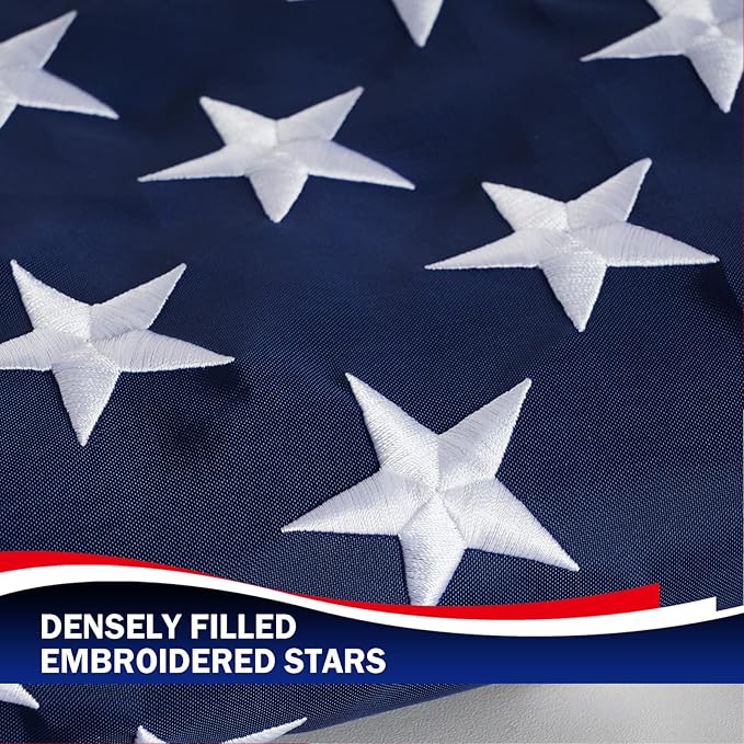 Homissor American Flag 4x6 Heavy Duty Outdoor USA US Flags for Outside Embroidered Stars Sewn Stripes Indoor With Brass Grommets