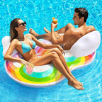 HeySplash Pool Lounger Float for Adult, Inflatable Pool Floats Bed Cooling Contour Lounger Rafts, Water Rafts for Lake, Outdoor Beach Pool Party