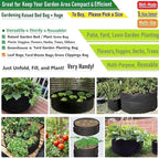 300 Gallon Large Raised Garden Bed Bag (60x24 inch) Big Garden Bag Sturdy Plant Grow Bag for Potato,Tomato Planter,Herb Veggies Planter Bag,Flower Bed,Yard Waste Bag,Lawn Debris Bag,Leaf Bag W/ Gloves