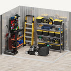 DWVO 10x8ft Metal Outdoor Storage Shed with Window, Lockable Tool Storage Sheds, Oversized Steel Garden Sheds with Sloped Roof for Backyard, Patio, Garage, Lawn (Gray + White)
