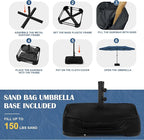 Sundale Outdoor Olefin 5-Year-Non-Fading 15 ft Patio Umbrella with Sand Bag Base and Cover, Large Outdoor Double-Sided Umbrella
