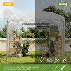 AMERLIFE 10×10×8.5 FT Pop-up Greenhouses for Outdoors Indoor with Adjustable Sturdy Frame, Portable Walk in Greenhouse with 2 Roll-up Zipper Doors, Windows and PE Cover, White